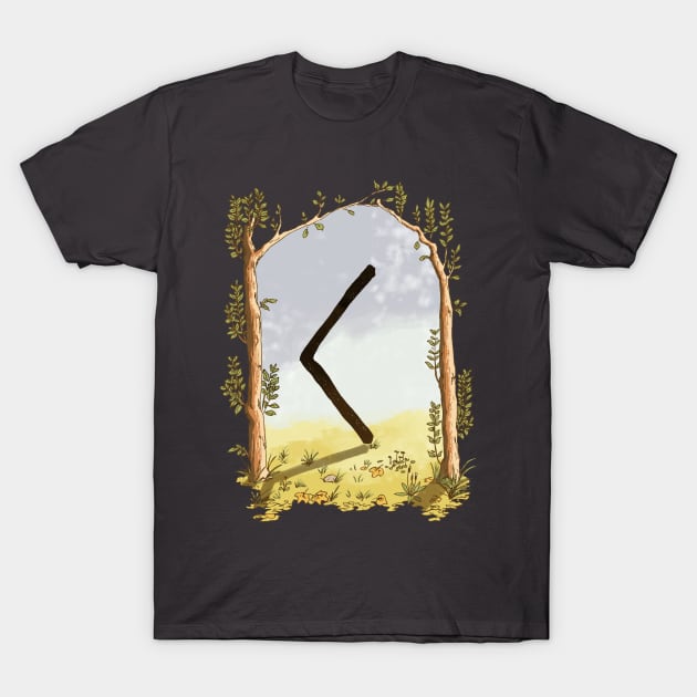 rune kenaz - magical symbol T-Shirt by Karolina Studena-art